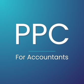 blue gradient background with the text ppc for accountants in the centre