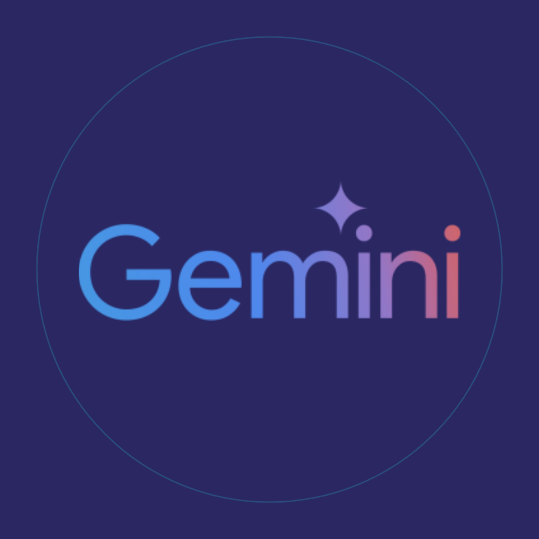 Google AI Gemini logo on Sapphire background