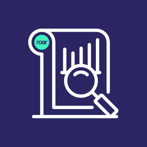 SEO audit icon with magnifying glass examining website performance for Roar Digital
