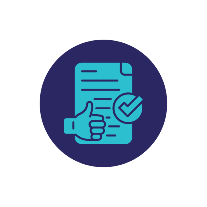 Ecommerce off-page SEO illustration showing a document with a thumbs-up and checkmark icon, representing backlink building, domain authority growth, and online trust signals by Roar Digital.