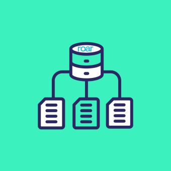Structured data and schema illustration with Roar Digital logo, representing AI visibility and SEO services for estate agents.