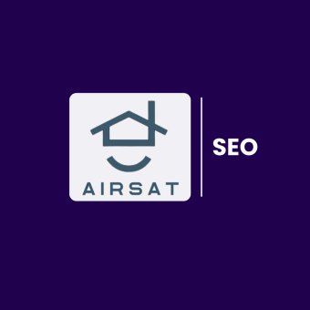 airsat real estate logo on blue background for roar SEO case study