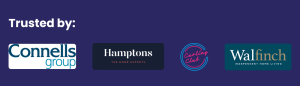 Companies who trust roar with their AI marketing on blue background