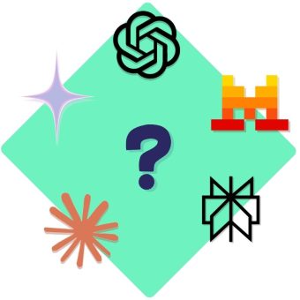 EU and USA AI Logos on a green diamond background
